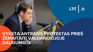 Tiesiogiai vyksta antrasis protestas prieš Žemaitaitį valdančiojoje daugumoje [upl. by Essiralc]