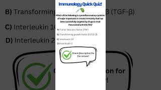 Immunology Quick Quiz 💉🦠 biology immunosciences science immunity immunomodulatory immunology [upl. by Wolfe567]