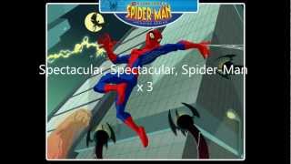 Full Theme Song The Spectacular SpiderMan lyrics [upl. by Bocock170]