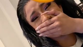 Cardi b cries begging fans to pray quothes condition keeps getting W0RSEquot [upl. by Emyam]