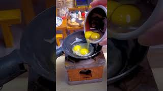 Mini Miniature yummy 4 Egg fry Dish secret cooking 4eggminiature youtube eggcookingcooking [upl. by Enneirb446]