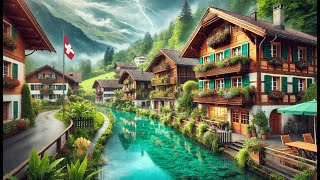 Most beautiful Switzerland village  Walking along the lake [upl. by Sasnett587]