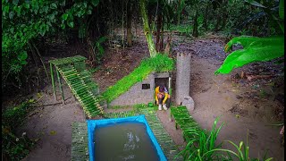 8 Hari buat rumah tanahkolam renangpasang prangkap ikan amp 100 pancing sidat disungai KOOKIKO [upl. by Appilihp607]