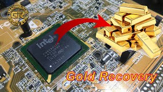 Gold Recovery From Gold Corner BGA ic Chips  Gold Recovery BGA ic Chips  Gold Recovery [upl. by Anerys]