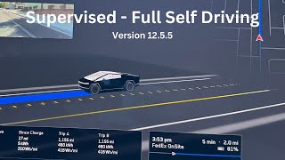 Supervised  Full Self Driving  Cybertruck Version 1255  Navigate to Dutch Bros [upl. by Louisette]