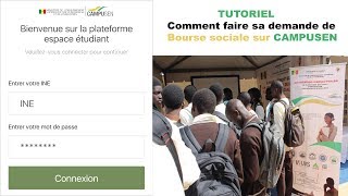 Tutoriel pour effectuer sa demande de bourse sociale sur Campusen [upl. by Ylil17]