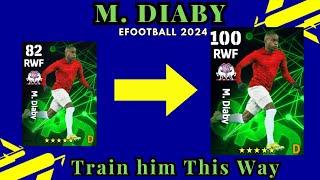 M Diaby max level upgrade level up in efootball 2024 mobile match pass pes 24 [upl. by Laurin]