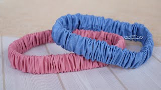 Wide Elastic Headbands with Ruffle Scrunchie Pattern  How to Make Ruffle Hair Band [upl. by Shulock]