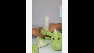 Dragón didactico amigurumi con aros apilables 💗💕 shorts shortsvideo [upl. by Noled]