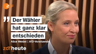 AfDChefin Weidel über mögliche Koalitionen quotMal sehen wie sich die CDU verhalten wirdquot [upl. by Eisdnyl]