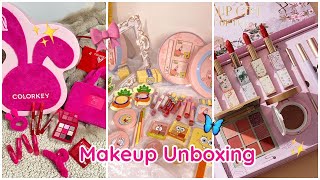 VLOG79🎀 ASMR China Brand Makeup Unboxing✨ PinkBearKaleidosIntoYou SpongeBob Makeup Set Opening [upl. by Saenihp79]