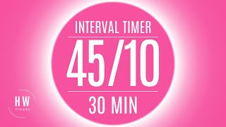 45 Second Interval Timer with 10 Second Rest  4510 HIIT Timer [upl. by Sorenson520]