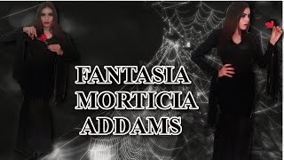 FAÇA SUA FANTASIA GASTANDO POUCO  FANTASIA MORTICIA ADDAMS DIY  Faça você mesma [upl. by Rebliw]