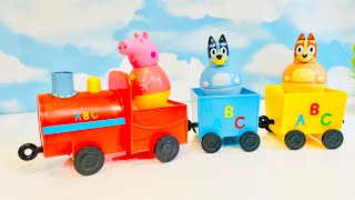 Toy CAVE ADVENTURE BLUEY and Peppa Pig Weebles Train Ride Glo Worms Caves [upl. by Noreht485]