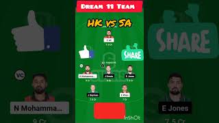 HK vs SA Dream11 Team Prediction  Hong Kong vs South Africa Hong Kong Sixes [upl. by Woodley]