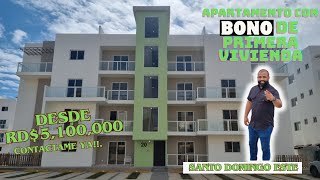 APARTAMENTOS LISTOS Y EN PLANOS EN SANTO DOMINGO ESTE CON BONO DE PRIMERA VIVIENDA  INVIERTE EN RD [upl. by Jaf]