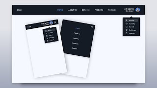 Responsive Dropdown Profile Menu Using HTML CSS And JavaScript [upl. by Remot]