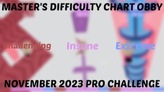 MDCO Masters Difficulty Chart Obby  November 2023 Pro Challenge [upl. by Leinaj425]