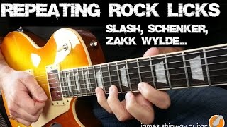 Repeating Rock Licks  Slash Michael Schenker Zakk Wylde Style [upl. by Boutis]