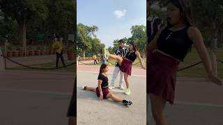 Last m Dar gyi ladki 😂😂 shorts ytshorts gymnast parkour couplegoals viralvideo [upl. by Frierson740]