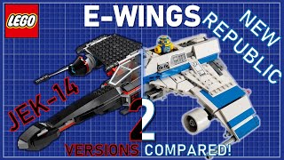 Lego Star Wars EWing Starfighters  Comparing JEK 14 75018 amp New Republic 75364 Versions [upl. by Oniluap]