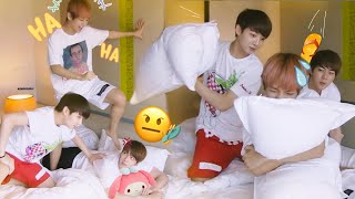 BTS pajama party Game challenges  Hindi dub [upl. by Ecyoj]