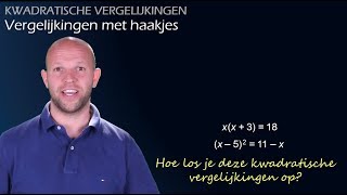 Hoe los je een kwadratische vergelijking met haakjes op havo 3  WiskundeAcademie [upl. by Rivi392]