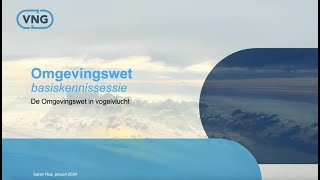 Basiskennissessie Omgevingswet in Vogelvlucht  9 januari 2024 [upl. by Salter]