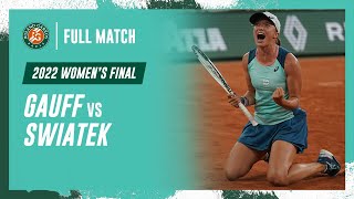 Swiatek vs Gauff 2022 Womens final Full Match  RolandGarros [upl. by Namsaj869]