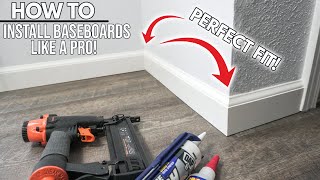 How To Install Baseboard Like A Professional With No Gaps DIY Pro Tips And Tricks For Beginners [upl. by Jeniffer]