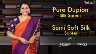 Pure Dupion Silks Semi Soft Silks Readymade Salwar Suits Antique Hip Belts [upl. by Rubbico]