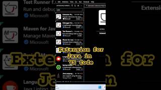 Extension for Java in VS Code ytshorts java vscode viral shortsfeed trending [upl. by Aronid]