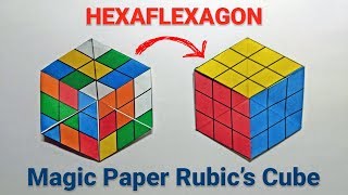 How to make a Hexaflexagon Origami EASY paper flexagon with template  ORGANZA [upl. by Harihat]