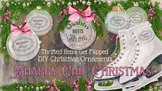 Shabby Chic Christmas Home Decor  Thrift Flip amp DIY Christmas Ornaments [upl. by Ontine]