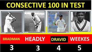 MOST CONSECTIVE 100 IN TEST CRICKET FOR PLAYERS IN 90s [upl. by Reilamag]