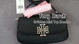 TORY BURCH UNBOXING  Britten Mini Top Handle [upl. by Lila]