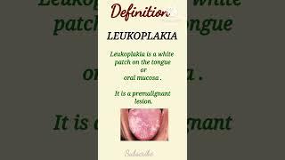 leukoplakia definitiondefinitionofwordbiologymeaning [upl. by Elvia]