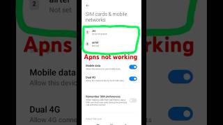 Apna Not working Jio  Apns Not working Apns Not working Airtel  shorts 2024 [upl. by Ebanreb596]