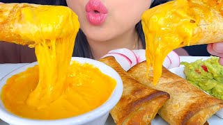 ASMR FRIED BURRITOS DIPPED IN CHEESE SAUCE MUKBANG [upl. by Carl]