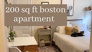 boston studio apartment tour 200 sq ft [upl. by Pascha]