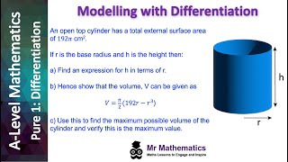 Modelling with Differentiaion  Mr Mathematics [upl. by Whitman223]