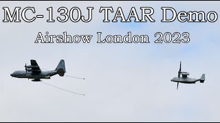 USAF MC130J Commando II amp USMC MV22 Osprey TAAR Demo Practice in 4K  Airshow London  20230908 [upl. by Ateiram]