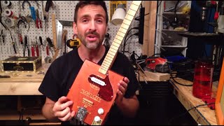 Install a Magnetic Pickup Florentine Screamer Cigar Box Guitar How To [upl. by Arahsak172]