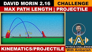 KINEMATICS DAVID MORIN 216 PROJECTILE WITH MAXIMUM PATH LENGTH JEE ADVANCED OLYMPIADS [upl. by Eeldarb]