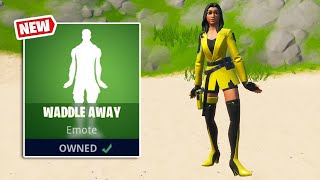 NEW WADDLE AWAY Emote Gameplay in Fortnite [upl. by Ainecey]