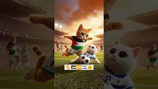 kucing gembul lucu palestina vs kucing isrewel cat football cuteanimal catlover [upl. by Gnouhc]