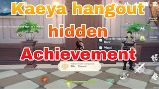 Kaeya hangout Hidden achievement Genshin impact  Kaeya hangout achievement [upl. by Onitsirc]