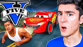 NUNCA SIGAS al RAYO MCQUEEN en GTA 5 🚘😈 [upl. by Hatokad]