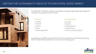 ECOWISE™ CHOICE Meeting the Sustainability Needs of the Industrial Wood Market [upl. by Leroy]