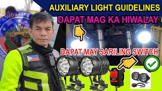 mga patnubay sa pagkakabit ng mga auxiliary lights sa motorsiklo sa mga patnubay ni Col Bosita [upl. by Ahsieyk]